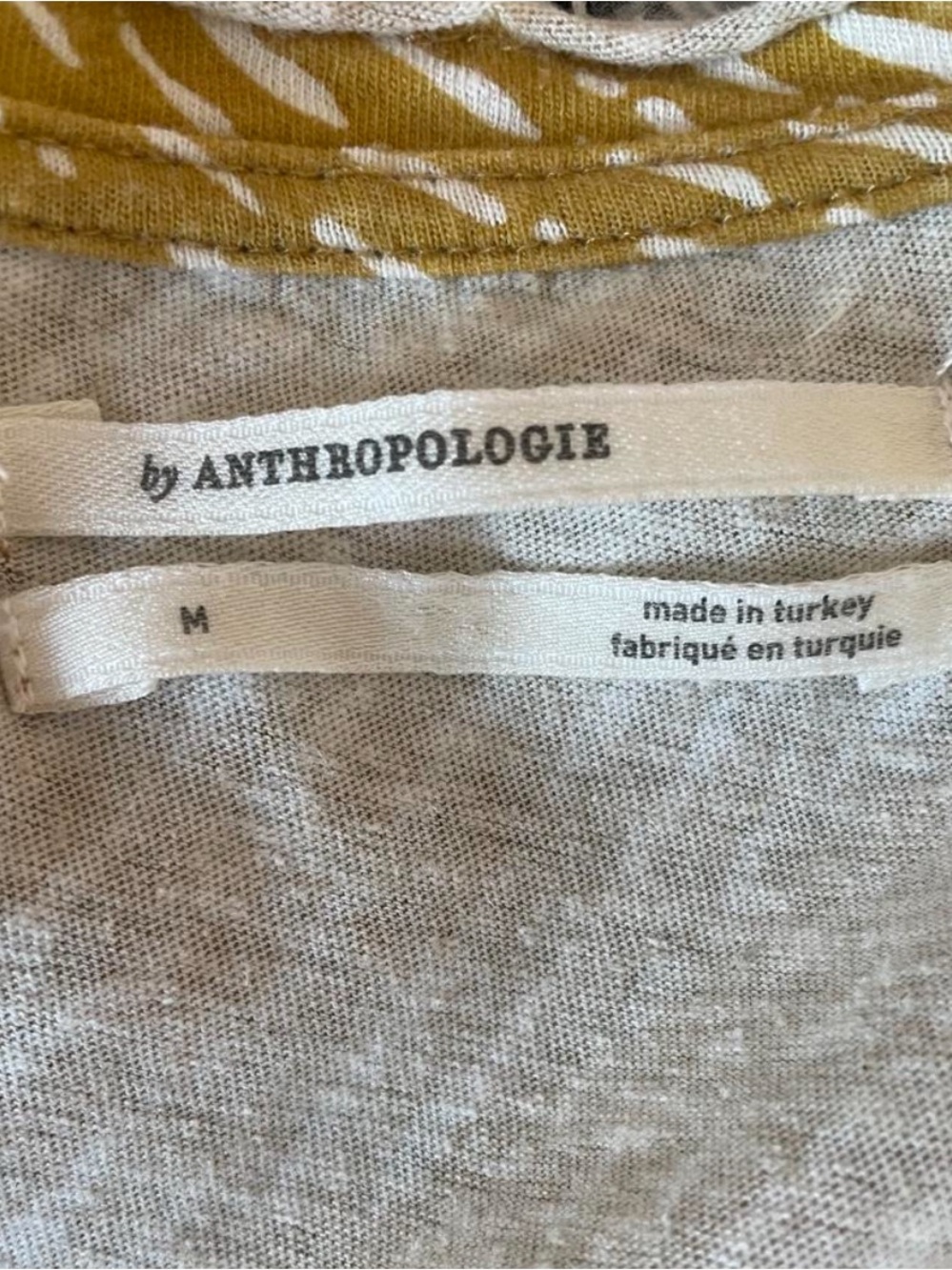 Anthropologie Mustard Short Sleeve Tie-Front Blouse - Picture 3 of 4